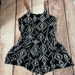 Black patterned romper